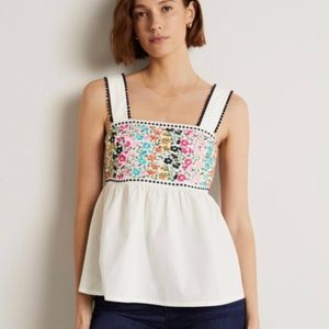 NWT Boden Marina Embroidered Strappy sleeveless top, size 14